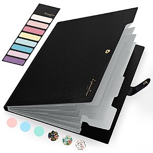2.99 FS PRIME Amazon Sooez Accordion File Organizer,Letter Size Expanding File Folder with Labels,5 Pocket Folders for Document,Portable Paper Bill Receipt Organizer