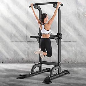 Power Tower Dip Station and ADUSTABLE-HEIGHT Pull Up Bar $72