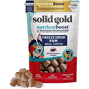 1.5-Oz Solid Gold Freeze Dried Dog Food (Real Beef/Pumpkin/Superfoods) $2.99 + Free Shipping w/ Prime or on $35