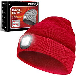 SYMNTEM Unisex Beanie Hat with Light,Rechargeable Headlamps Cap $9.49