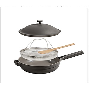 Our Place 4-piece Ceramic Nonstick 12.5” Family Sized Always Pan with Steamer $99.99 Dark Grey,Beige,or Blue free shipping Costco.com