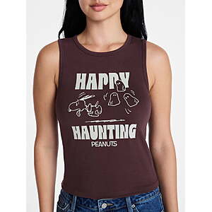 Peanuts Women's Snoopy Happy Haunting Sleep Tank Top $3.5