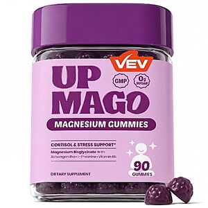 90-Count VEV UPMAGO Magnesium Bisglycinate Gummies w/ Ashwagandha,L-Theanine & Vitamin B6 $7.49 w/ S&S + Free Shipping w/ Prime or on $35