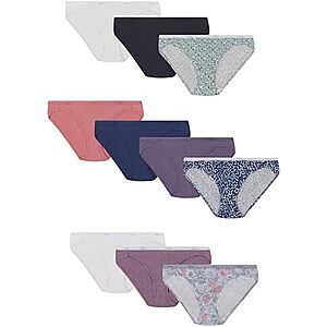 30-Ct Hanes Women's Underwear (Bikini size 5 or Hi-cut size 8) $12
