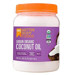 BetterBody Foods Organic Unrefined Coconut Oil (56-Ounce) $16.75 w/ S&S + Free Shipping w/ Prime or on $35