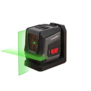 Husky 100 ft.Rechargeable Green Cross Line Self Leveling Laser Level $34.88