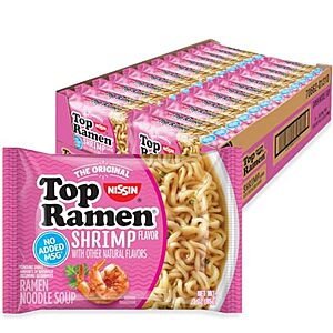 SnS] $6.84* | 24-Pack 3-Oz NISSIN Top Ramen Noodle Soup (Shrimp) at Amazon