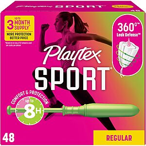 48-pk Playtex Sport Tampons (Various) $7 w/ S&S
