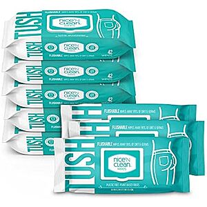 11.74* | 8-Pack 42-Count Nice 'N Clean Adult Flushable Wipes at Amazon