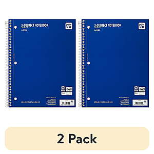 Pen + Gear 3-Subject 120-Pages Wide Ruled Spiral Notebook (5 Colors):2 for $3.74 + Free Shipping w/ Walmart+ or on $35
