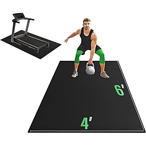 37.88 | 6'x4' Yes4All Rubber Exercise Mat (7mm;Black) at Amazon