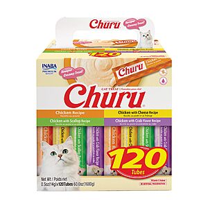 INABA Churu Cat Treats, 120 Tubes, Chicken Variety $47.19
