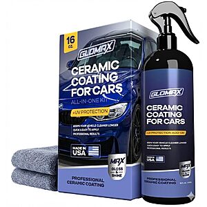 GLOMAX Premium Ceramic Coating for Cars with UV Protection (16 oz) – Extremely Hydrophobic & Slick Car Wax Spray,$9.99 ac FS Prime AMZ