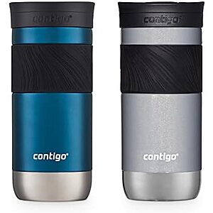 2-pk 16-oz Contigo Byron 2.0 Snapseal Insulated Stainless Steel Travel Mug 2 for $34