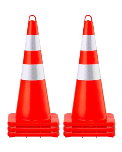 VEVOR Safety Cones,6 x 28" Tr...Control,Driveway Road Parking