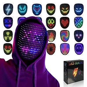 MOYACA LED Light-Up Rechargeable Halloween Costume Masks from $16