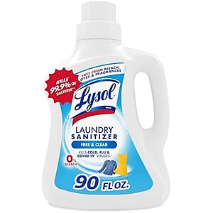 Select Accts:90-Oz Lysol Liquid Laundry Sanitizer (Free & Clear) $8.45 w/ S&S
