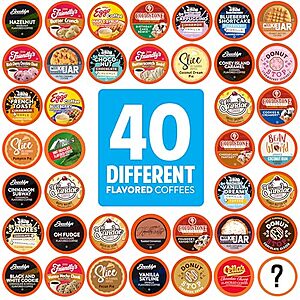40-Ct Two Rivers Coffee Flavored K-Cup Coffee Pods (Variety Pack) $12.85 w/ S&S
