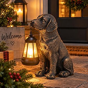 Amazon – Lyeasw Solar Dog Statue w/ Lantern - $14.99 w/ Code