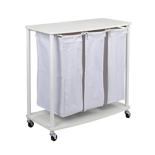 Household Essentials 3-Bag Lau...oad Capacity,Versatile,White