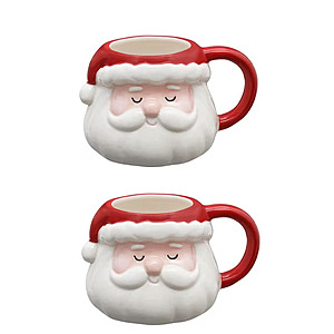 2-Pack 15-Ounce Holiday Time Santa Hand-Painted Christmas Mug (Red) $3.56 + Free Shipping w/ Walmart+ or on $35