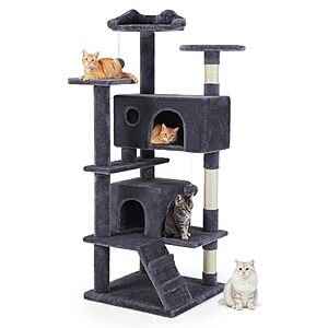 Aidoly 54 Inch Cat Tree Tower with Sisal Scratching Posts $36.79