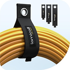 3-pk Lamicall Heavy-Duty Extension Cord Storage Straps (10",14",18") $5 & More