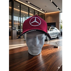 Mercedes Benz Car Auto Logo Emblem Printed on Hat Red $5