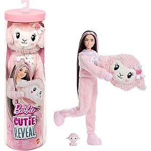 12.99 | Barbie Cutie Reveal Doll & Accessories,Cuddly Series Lamb at Amazon