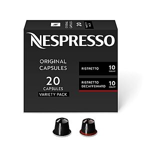 20-Count Nespresso Original Ristretto Variety Pack Dark Roast Espresso Capsules $11.45 + Free Shipping w/ Prime or on $35