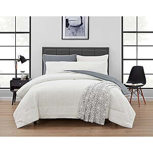 Serta So Cozy 5-Piece Sherpa Reverse Comforter Set,Grey,Full/Queen $25.58