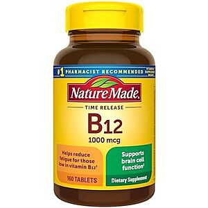 Select Accts:160-ct Nature Made Vitamin B12 1000mcg Time Release Tablets $5.15 w/ S&S