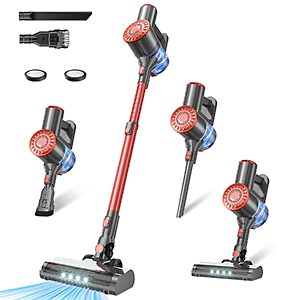 Tipdiy 45KPa Cordless Stick Vacuum Cleaner w/ Anti-Tangle Brush Head,Self-Standing Design & LED Floor Lights $43.99 + Free Shipping