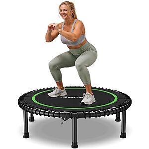 Prime Members:BCAN 40" Adult Fitness Trampoline with Durable Bungees,Stable & Quiet Exercise Rebounder $98.99