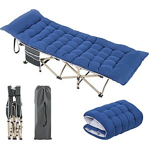 Yaheetech Folding Camping Cot w/ 3" Thick Mat and 330lb Capacity $50.15 + Free Shipping