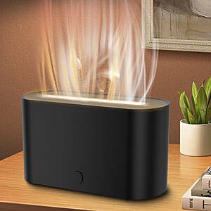 BCOOSS Essential Oil Diffuser Aromatherapy Aroma Air Diffuser with Flame Light,Black $14.57