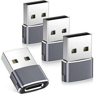 4-Pack Basesailor USB-C Female to USB-A Male Adapters (Gray) $4.04 & More + Free Shipping w/ Prime