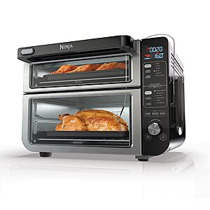 Ninja DCT451 12-in-1 Smart Double Oven with FlexDoor,Thermometer,FlavorSeal,Smart Finish,Rapid Top Convection and Air Fry Bottom,Stainless Steel $299.99
