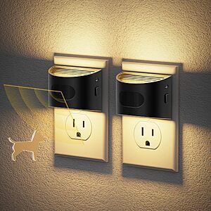 2-Count JandCase Motion-Activated Dusk-to-Dawn Plug-In LED Night Light (30/60/100 Lumens,3000K Warm White,Various Styles) $7.59 ($3.80 each) + Free Shipping w/ Prime or on $35