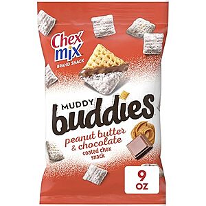 SnS,AC] $25.64* | 11 × 9-Oz Chex Mix Muddy Buddies Snack Mix (Peanut Butter & Chocolate) ($2.33 each) at Amazon