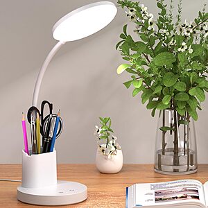21" Vicsoon 3-in-1 LED Desk Touch Table Lamp w/ Pen Phone Holder (White) $12.50 & More