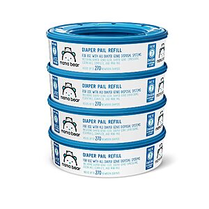 Mama Bear Diaper Pail Refills for Diaper Genie Pails,1080 Count (4 Packs of 270 Count) $17.71 S&S