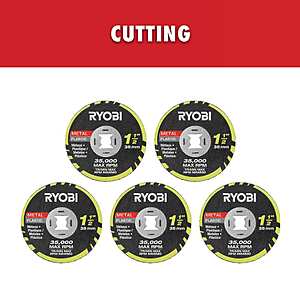 7.5:RYOBI Rotary Tool 5-Piece Twist Lock Cut-Off Wheels (For Metal and Plastic) at HomeDepot
