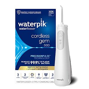 Waterpik Cordless Gem 5100 Portable Water Flosser,Rechargeable,White $49.99