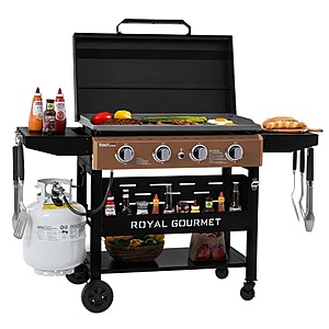 Royal Gourmet 4-Burner Propane Gas Griddle w/ Hood (Black/Bronze) $269.99 + Free Shipping