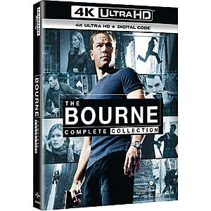 The Bourne Complete Collection (5-Films,4K Ultra HD + Digital 4K) $27