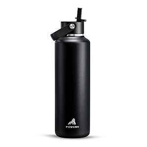 Amazon – POWCAN 24 oz Slim Insulated Water Bottle with Straw:Leakproof,Keep Cold 24H,- $6.75–$9.50 w/ Code
