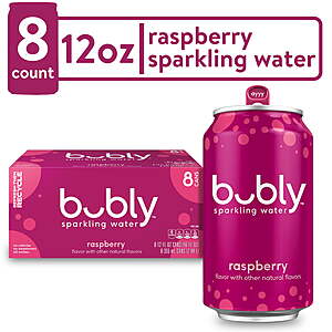 BUBLY Sparkling Water 8ct 12oz:$3.38-$3.57ea,get $1 Walmart Cash WYB 2.Free Walmart+ shipping or pick up