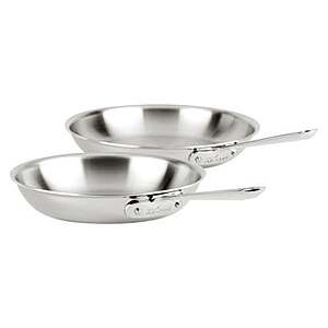 All-Clad D3 Stainless Steel 3-Ply Bonded 2-piece Fry Pan Set $124.99 shipping included Costco.com