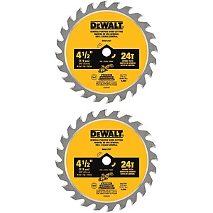 Dewalt ATOMIC 4-1/2 in.24-Tooth Circular Saw Blade (2-Pack) - Free Pickup or Free Delivery (Check Your Local Store) - $12.24